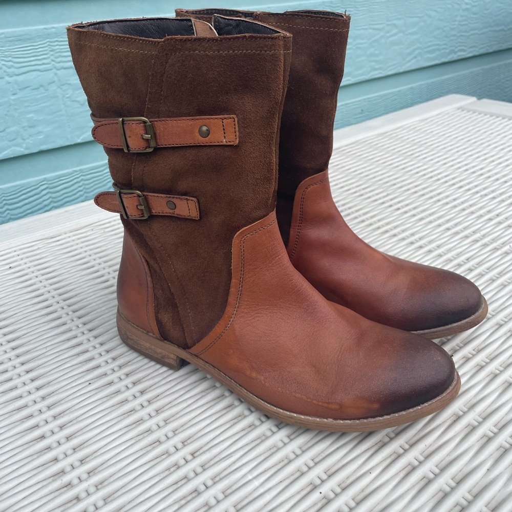 Roan by BedStu suede and leather tan boots